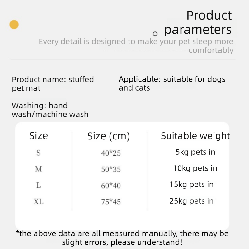 Grey L size Luxury Plush Pet Sleeping Mat, Thickened Warm Pet Bed Cushion for Dogs and Cats, Soft Fabric Pet Sofa Pad with Non-Slip Waterproof Base