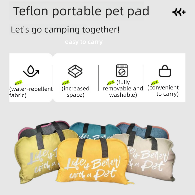 3-Piece Yellow Winter Pet Outdoor Travel  Set – yellow s size Reflective Dog Puffer Jacket, orange 3m Retractable Leash & yellow Portable Foldable Dog Bed