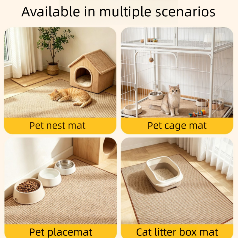 Brown S size 40*60cm Soft Cat Scratching Mat & Lounge Bed – Durable Furniture Protector Rug, Washable Scratch Pad for Cats and Small Pets