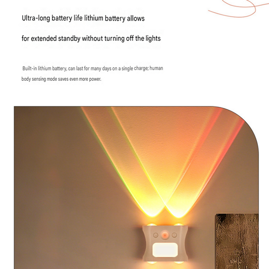 2 pcs Black  Motion Sensor Wall Light, Rechargeable Magnetic LED Ambient Wall Lamp with Remote Control, 16 Colors & 3 Color Temperatures, Wireless Indoor Night Light for Bedroom Hallway Living Room
