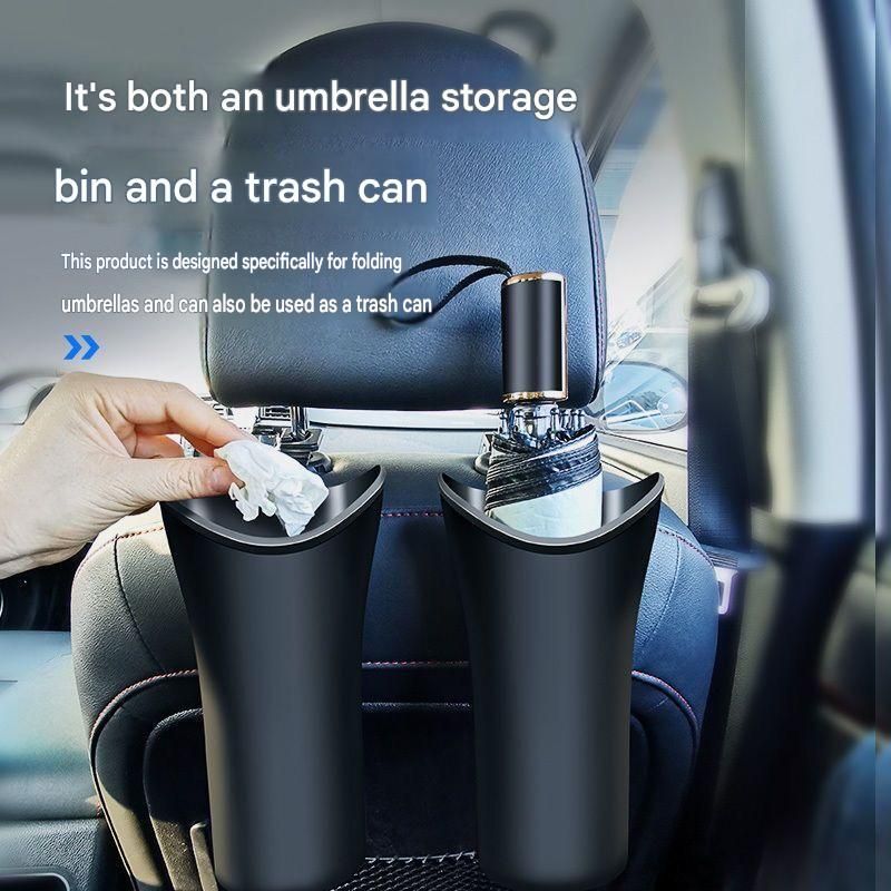 Car Umbrella Storage Bucket—a hanging storage container that is convenient to use; suitable for seatbacks or car doors, it is compact, practical, and doubles as a trash bin.