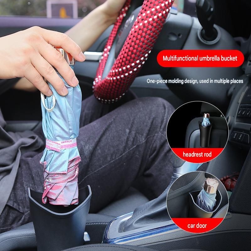 2pcs Car Umbrella Storage Bucket—a hanging storage container that is convenient to use; suitable for seatbacks or car doors, it is compact, practical, and doubles as a trash bin.