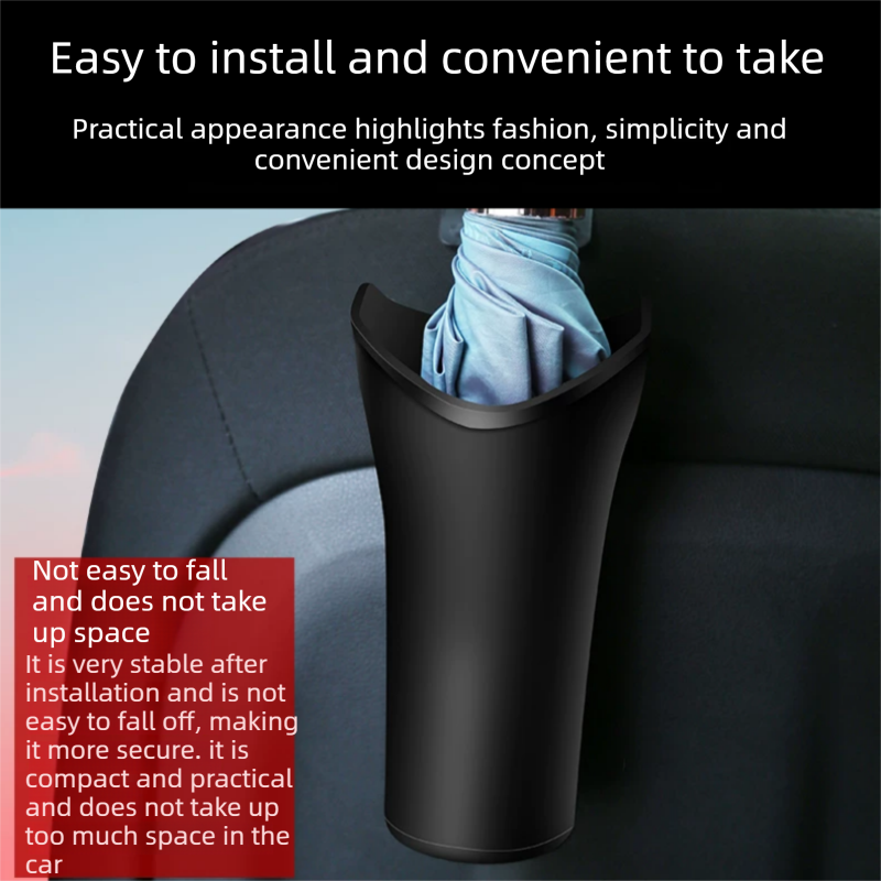2pcs Car Umbrella Storage Bucket—a hanging storage container that is convenient to use; suitable for seatbacks or car doors, it is compact, practical, and doubles as a trash bin.