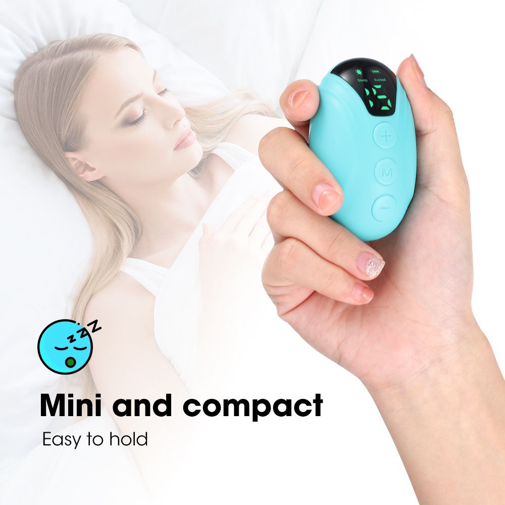 Black Portable EMS Pulse Sleep Aid Device - 15 Adjustable Levels, Dual Mode Handheld Relaxation Tool for Stress Relief and Better Sleep Quality
