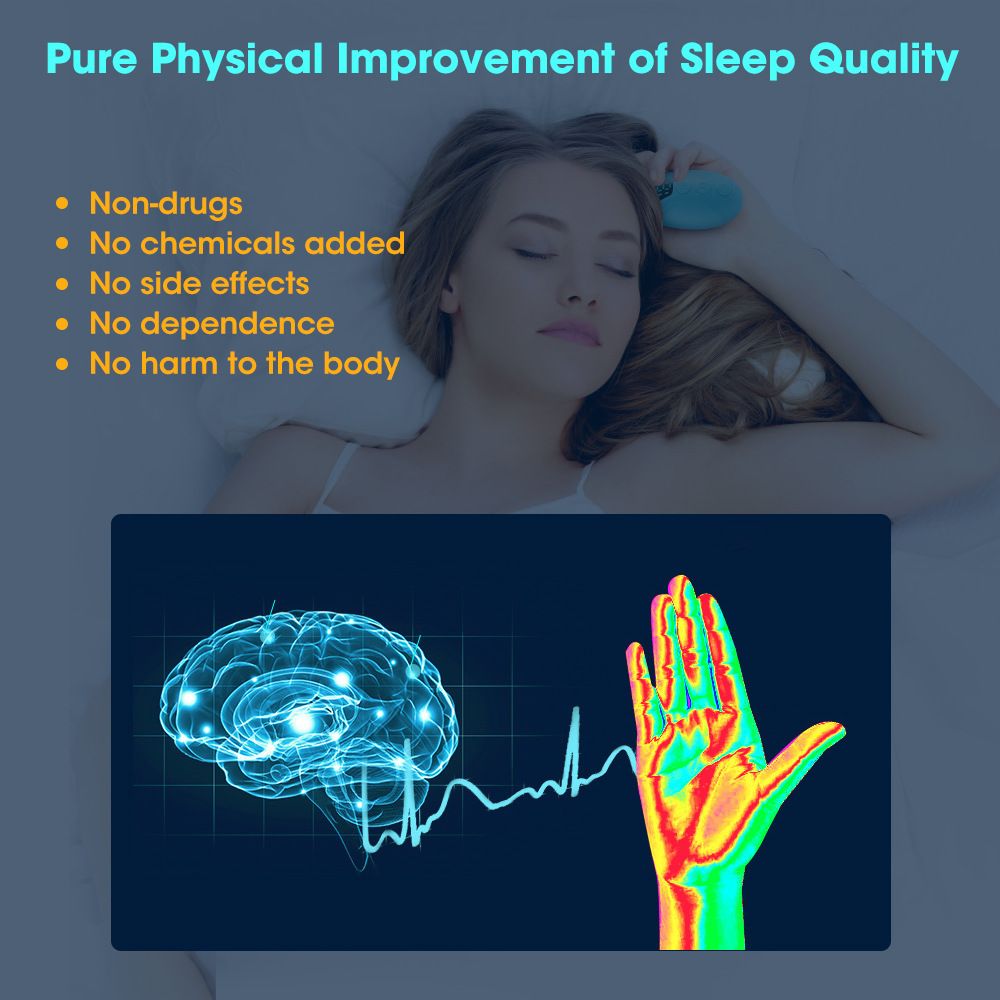 Black Portable EMS Pulse Sleep Aid Device - 15 Adjustable Levels, Dual Mode Handheld Relaxation Tool for Stress Relief and Better Sleep Quality