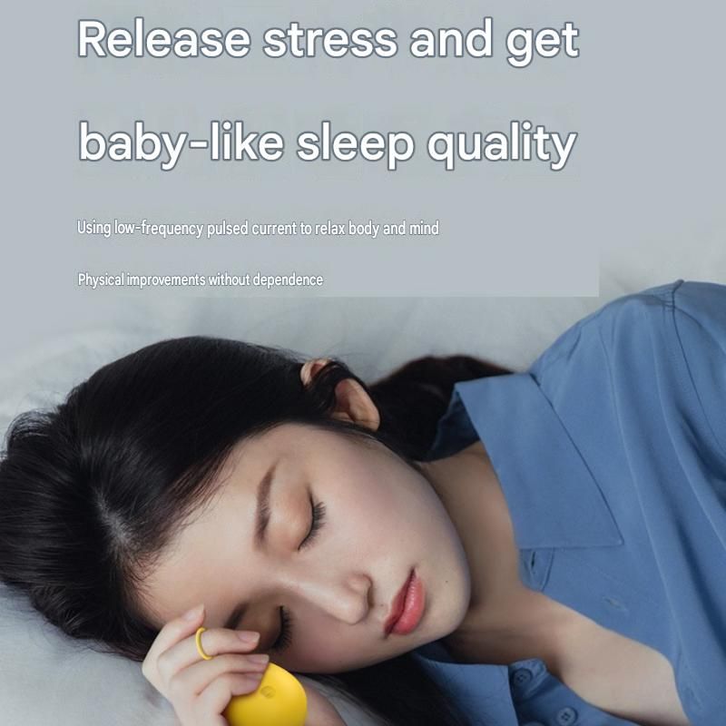 Yellow Portable Handheld Sleep Aid Device - CES Microcurrent Relaxation Tool with 5 Intensity Levels, USB-C Rechargeable ABS Shell for Stress Relief and Bedtime Routine