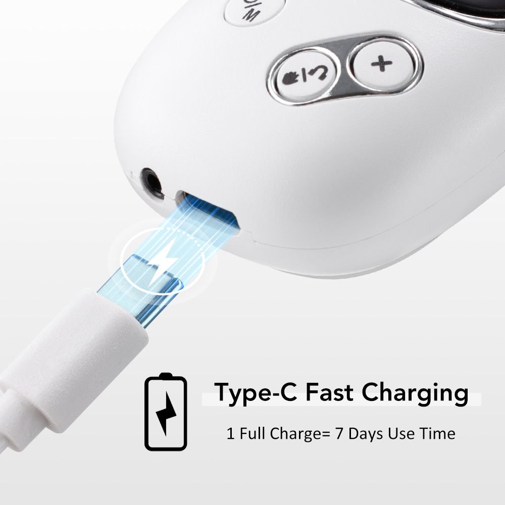 White Handheld CES Sleep Aid Device with Ear Clip - Dual Mode Microcurrent Relaxation, 3 Intensity Levels, USB Rechargeable, Portable Insomnia Relief for Home and Travel