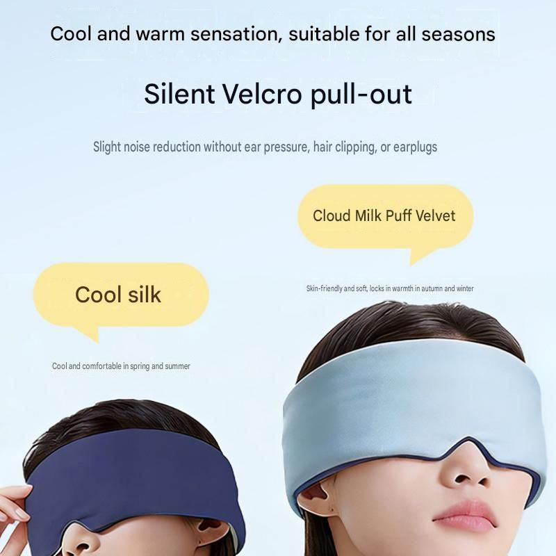 Pink Weighted Sleep Mask - Double-Sided Cooling and Warm Fabric, Micro-Bead Pressure Design, 72cm Adjustable Wrap, Light Blocking Eye Cover for Travel and Home Use