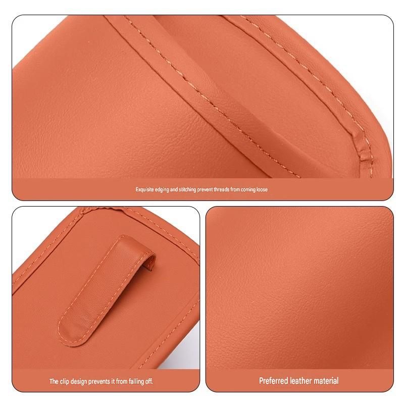 Black Universal Car Door Cup Holder - PU Leather Hanging Storage Organizer for Seat Back and Console side and Door storage compartment - Multi-Purpose Beverage Pocket with Secure Clip Design for Travel and Commute
