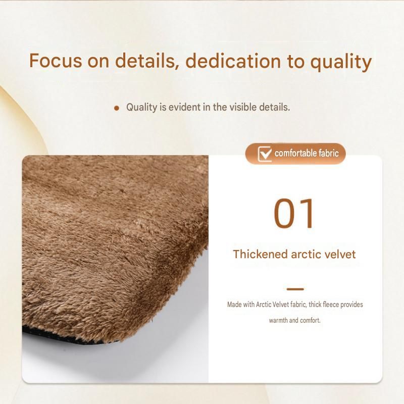 Brown  XL Size 72x115cm Self Heating Pet Mat - Soft Plush Non-Slip Thermal Bed for Cats and Small Dogs Indoor Crate Car Travel Use