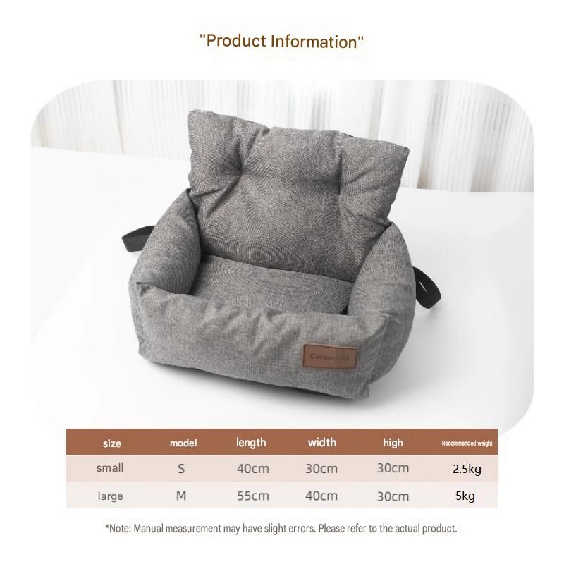 Grey M Size 55x40cm Car pet bed -Oxford Linen Removable Washable Non-Slip Sofa Bed for Small Dogs Cats Indoor Travel Use