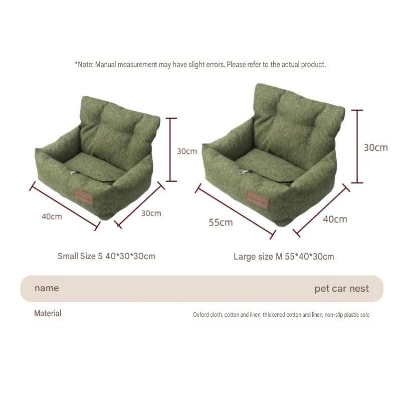 Grey M Size 55x40cm Car pet bed -Oxford Linen Removable Washable Non-Slip Sofa Bed for Small Dogs Cats Indoor Travel Use