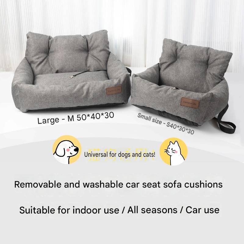Green S Size 40x30cm Car pet bed -Oxford Linen Removable Washable Non-Slip Sofa Bed for Small Dogs Cats Indoor Travel Use