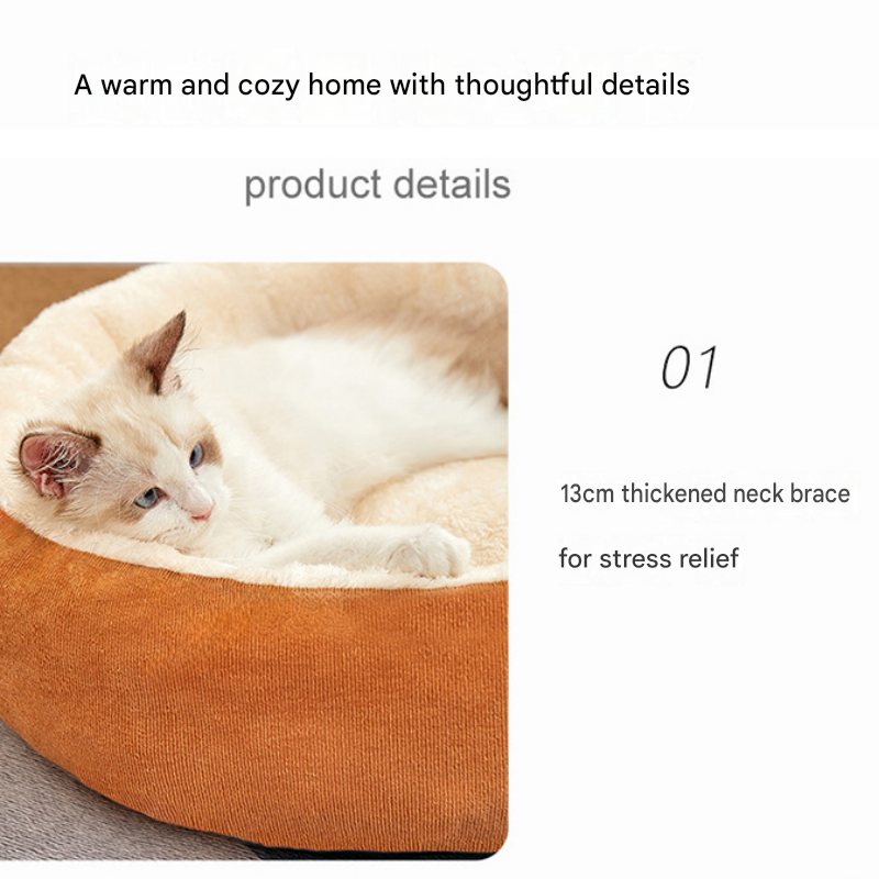 L Size 60x75cm Grey Oval Pet Bed - Arctic Fleece and PP Cotton - Thickened Warmth, Non-Slip Base, Removable Cover, Compact for Cats and Small Dogs