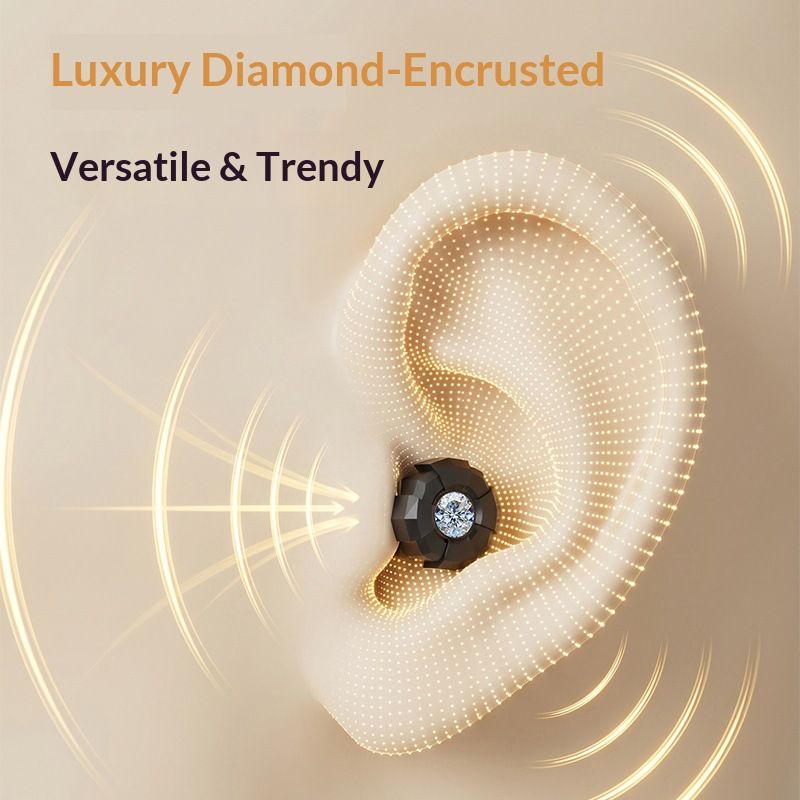 Black Luxury Diamond-Encrusted Noise Reduction Earplugs with Anti-Lost Lanyard - Soft Silicone Sleep & Study Ear Plugs for Comfortable Silence