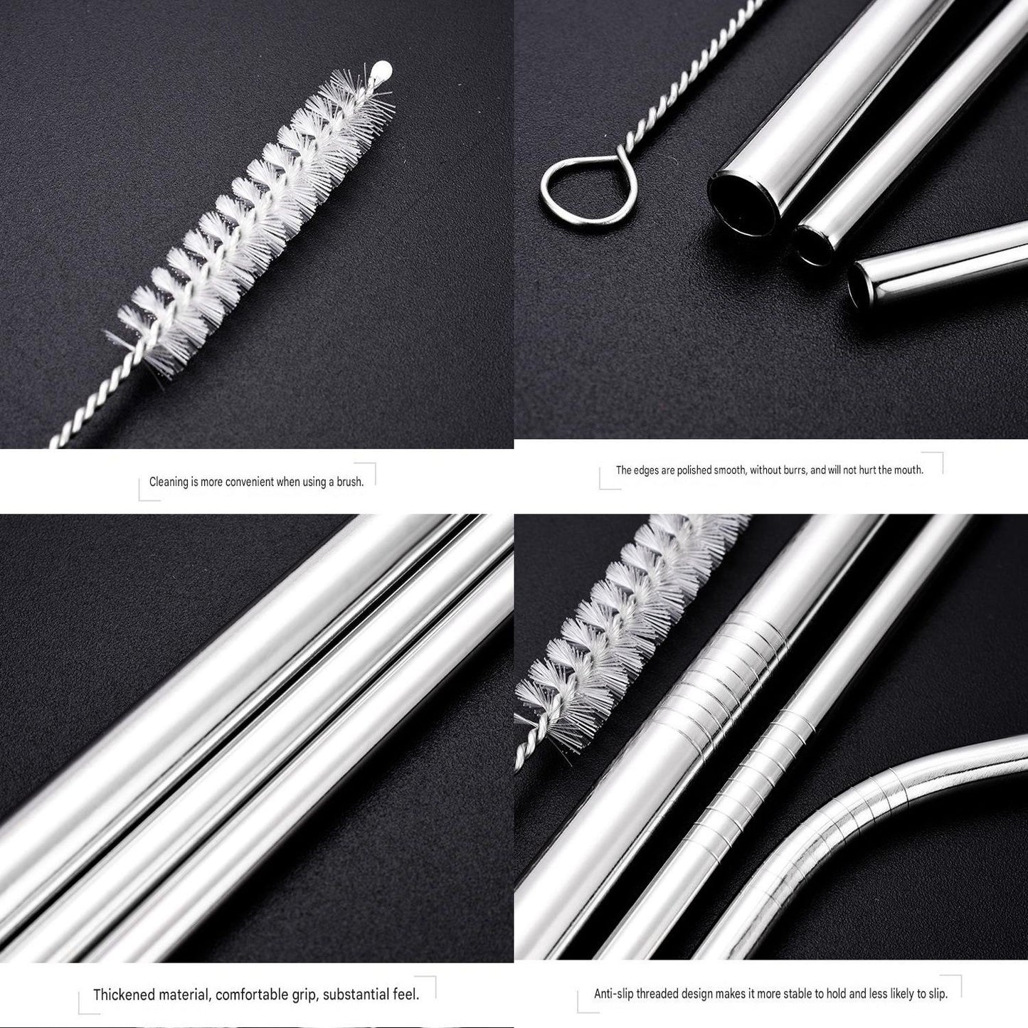 Blue 304 Stainless Steel Magnetic Hanging Water Bottle Set, 12.17 oz Reusable Drinking Bottle, Comes with 4 Stainless Steel Straws, Cleaning Brush, Storage Bag and Magnetic Plate