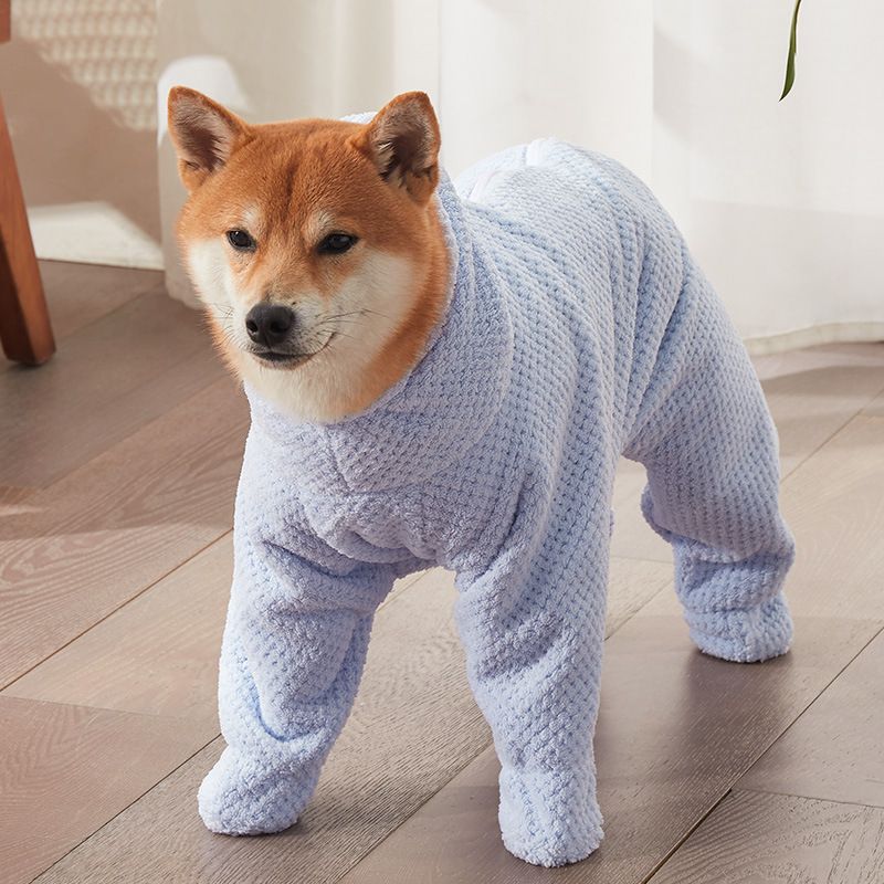 Pet Wearable Bathrobe Towel (Size XXXL) - Quick-drying, absorbent full-body cover with hood and zipper, suitable for dog and cat grooming