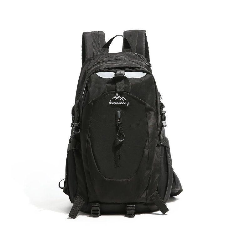 Black Hiking Backpack with 5 Carabiners Included – Lightweight Waterproof Outdoor Daypack for Men and Women, Breathable Cycling Hiking Trekking Camping Travel Backpack