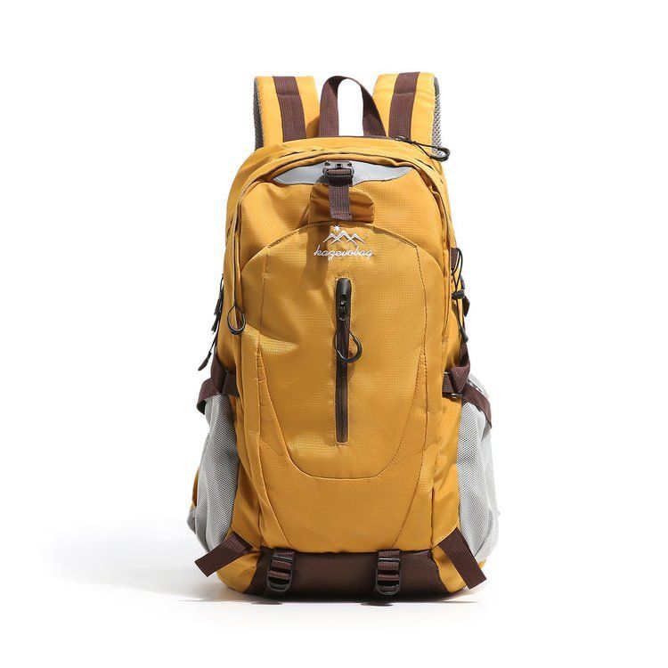 Yellow Hiking Backpack with 5 Carabiners Included – Lightweight Waterproof Outdoor Daypack for Men and Women, Breathable Cycling Hiking Trekking Camping Travel Backpack