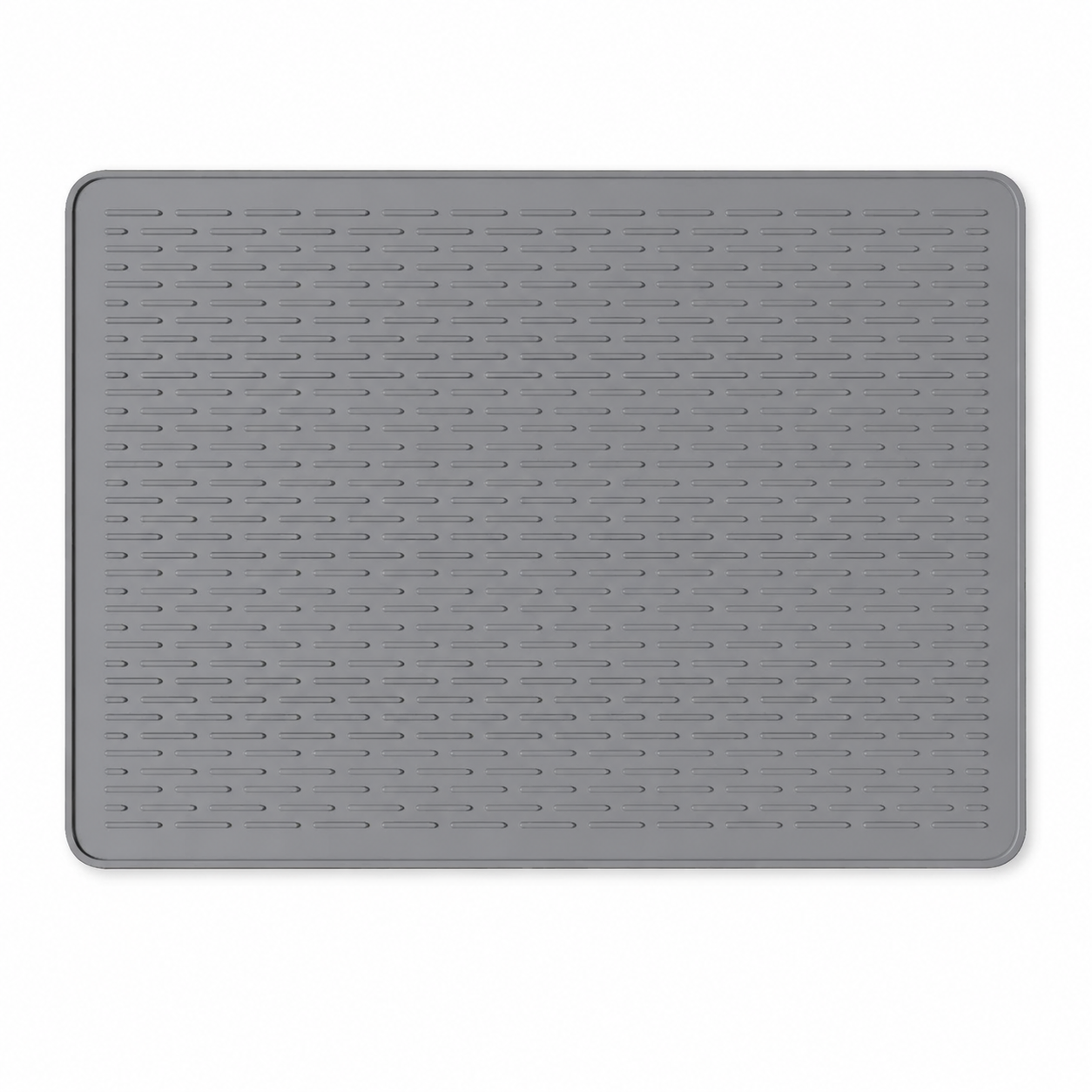 Grey Silicone Countertop Protector and Dish Drying Mat - Dishwasher Safe (71x50cm)