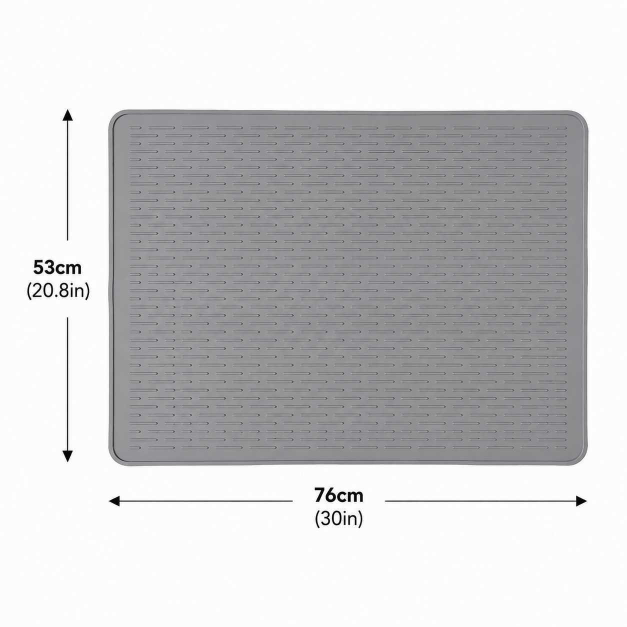 Gray Extra Large Silicone Countertop Protector & Dish Drying Mat - Dishwasher Safe ( 76x53cm)
