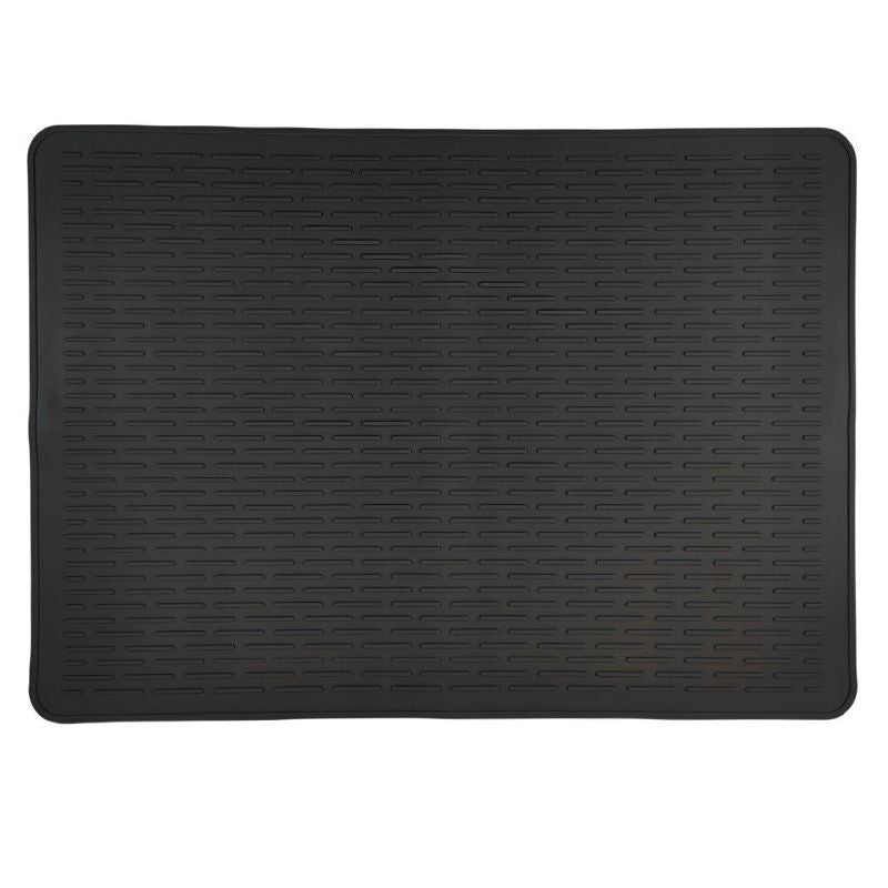Black Extra Large Silicone Countertop Protector & Dish Drying Mat - Dishwasher Safe (71x50cm)