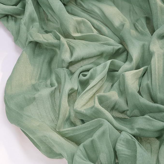 Table Runner - Grass Green 9.84ft Wrinkle Fabric Table Decor for Wedding, Party, Dessert Table and Event Decoration