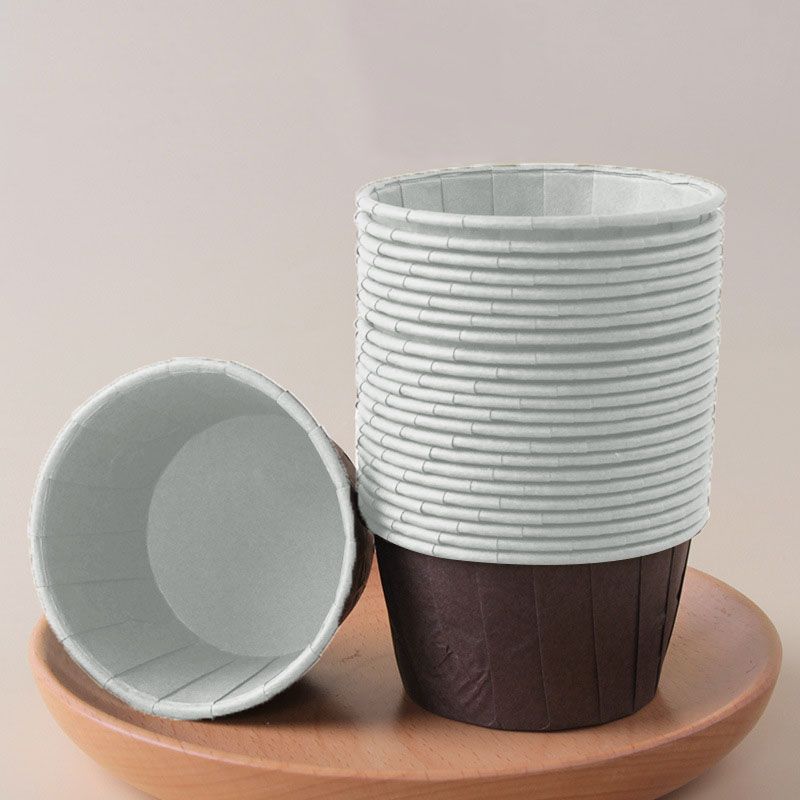 Dark Brown 50Pcs Cupcake Baking Cups 2.56in Greaseproof Paper Liners for Muffins Cupcakes Air Fryer and Dessert Baking, Disposable Fluted Baking Cups for Home Kitchen Use