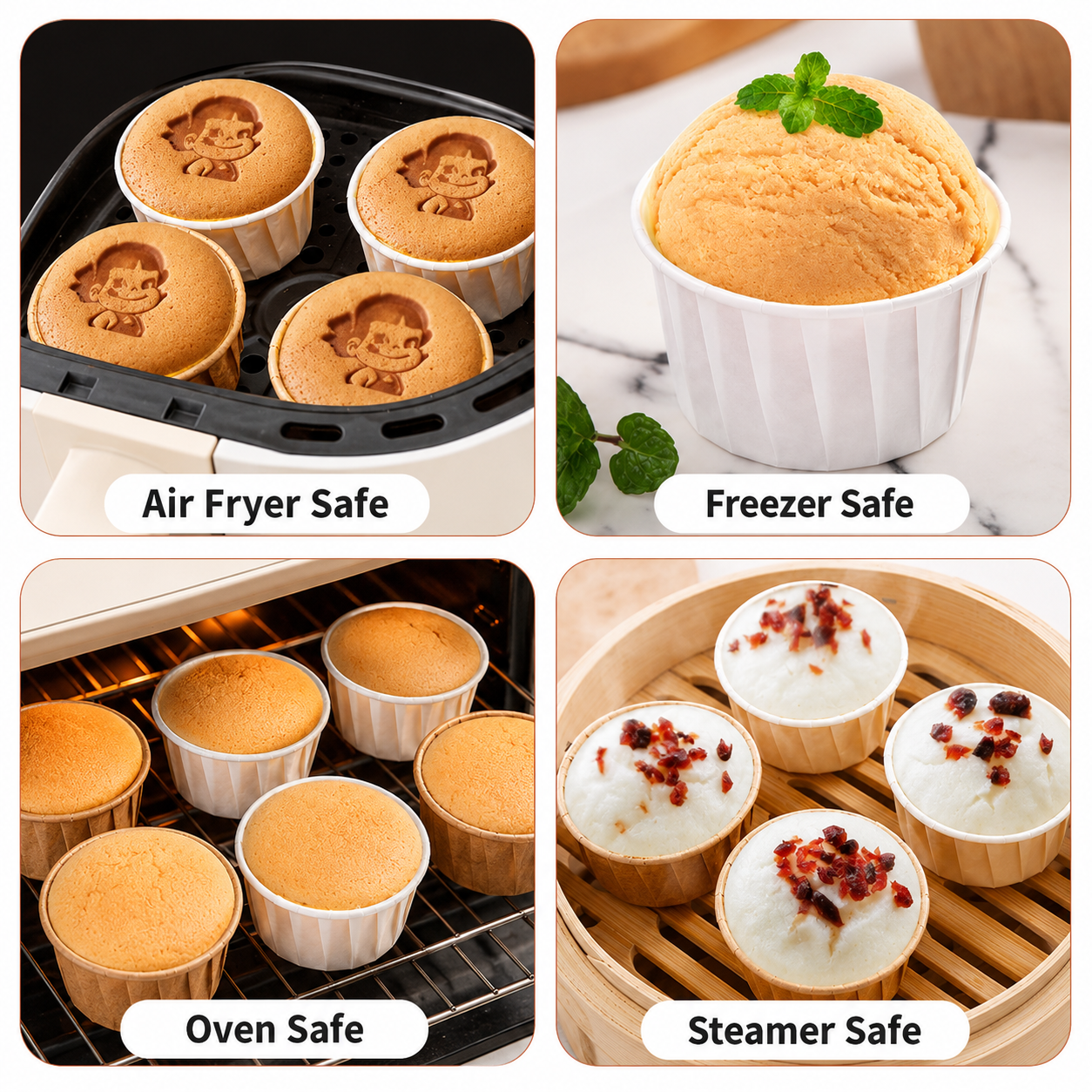 Green 50Pcs Cupcake Baking Cups 2.56in Greaseproof Paper Liners for Muffins Cupcakes Air Fryer and Dessert Baking, Disposable Fluted Baking Cups for Home Kitchen Use