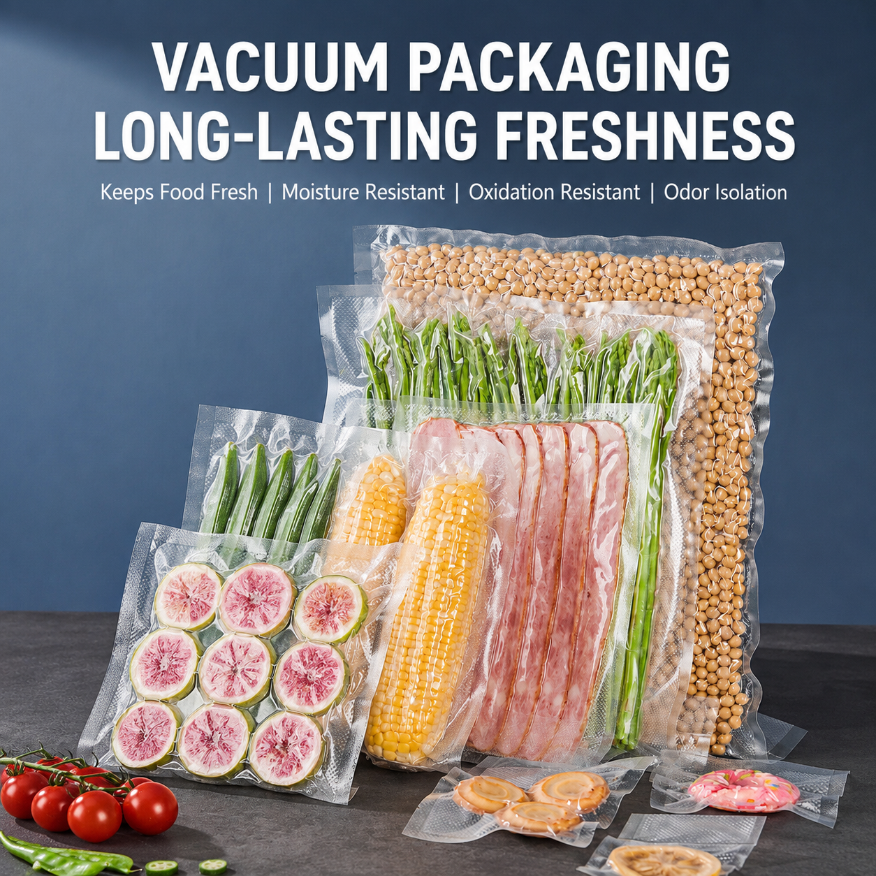 Vacuum Sealer Bag Roll 25cm x 5m Embossed Food Storage Bags 2 Rolls for Vacuum Packing and Kitchen Storage