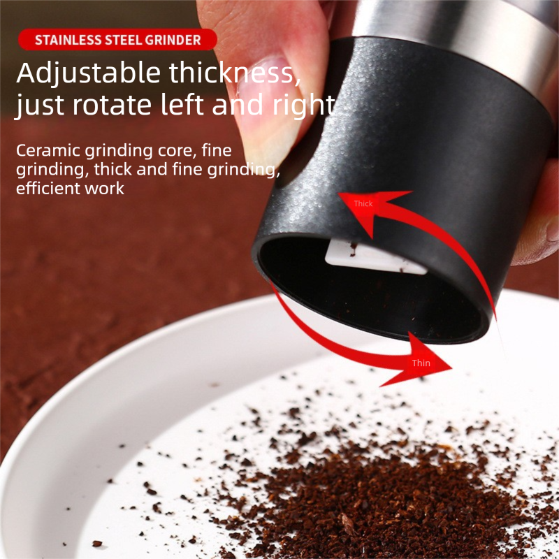 Dual Head Manual Pepper Grinder Silver Spice Mill with Adjustable Coarseness 20.5cm Kitchen Seasoning Tool