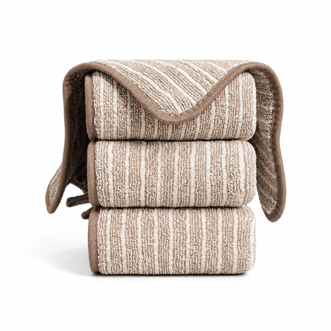 5 Pack Coffee Brown Kitchen Cleaning Cloths - 25 x 25 cm Reusable Absorbent Lint-Free Dish Towels for Washing Dishes, Wiping Benchtops and Everyday Home Cleaning