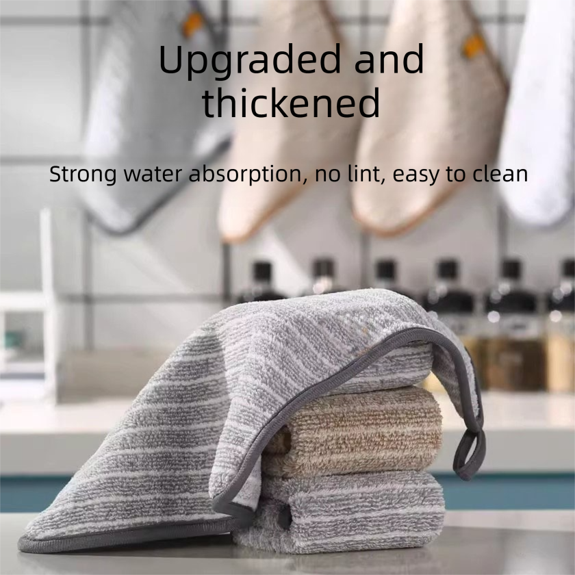 5 Pack Coffee Brown Kitchen Cleaning Cloths - 25 x 25 cm Reusable Absorbent Lint-Free Dish Towels for Washing Dishes, Wiping Benchtops and Everyday Home Cleaning