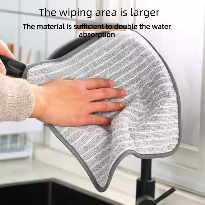 5 Pack Coffee Brown Kitchen Cleaning Cloths - 25 x 25 cm Reusable Absorbent Lint-Free Dish Towels for Washing Dishes, Wiping Benchtops and Everyday Home Cleaning