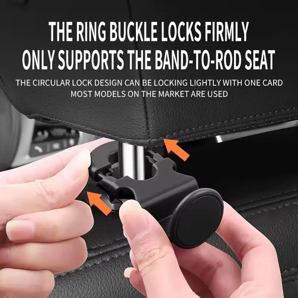 Red Car Headrest Hooks, 4 Pack ABS Seat Back Hangers for Bags, Umbrellas, and Groceries