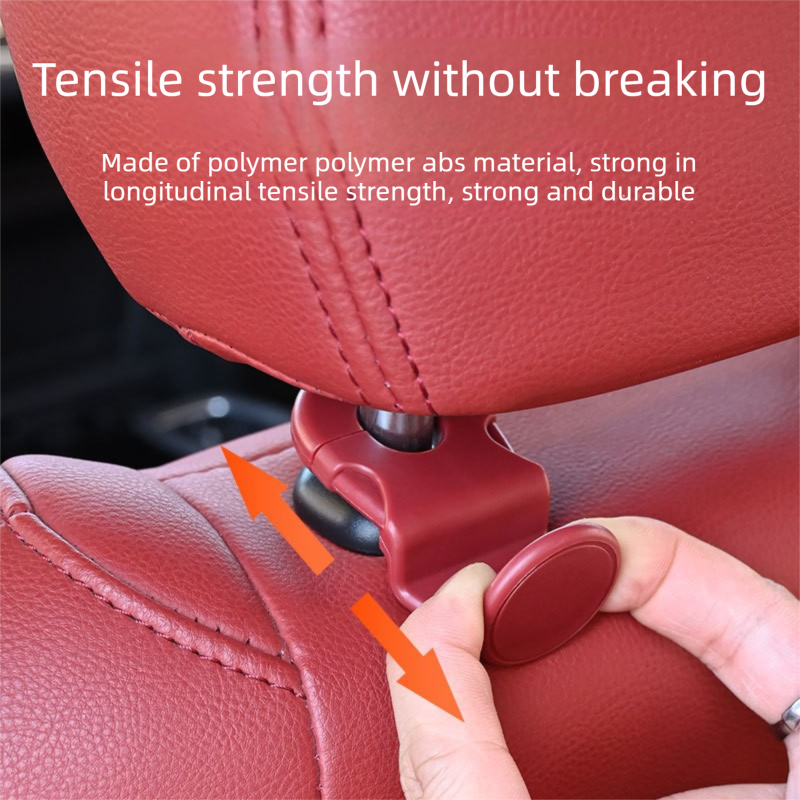 White Car Headrest Hooks, 4 Pack ABS Seat Back Hangers for Bags, Umbrellas, and Groceries