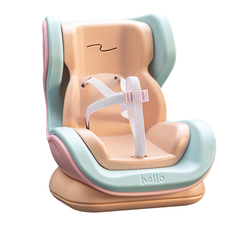 Grapefruit Mini Doll Safety Seat with Magnetic Base, Car Dashboard Plush Toy Holder Decoration