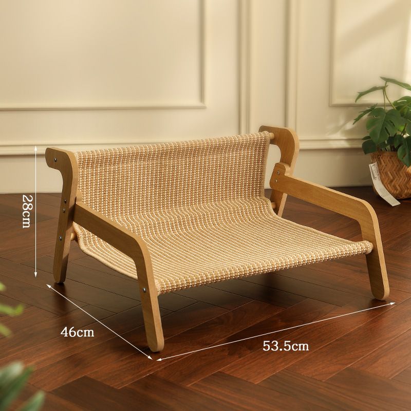 53.5 x 46 x 28 CM Large Cat Scratcher Sofa Bed with Wooden Elevated Base - Soft Sisal Breathable Lounge and Durable Scratch Board for Indoor Cats and Furniture Protection