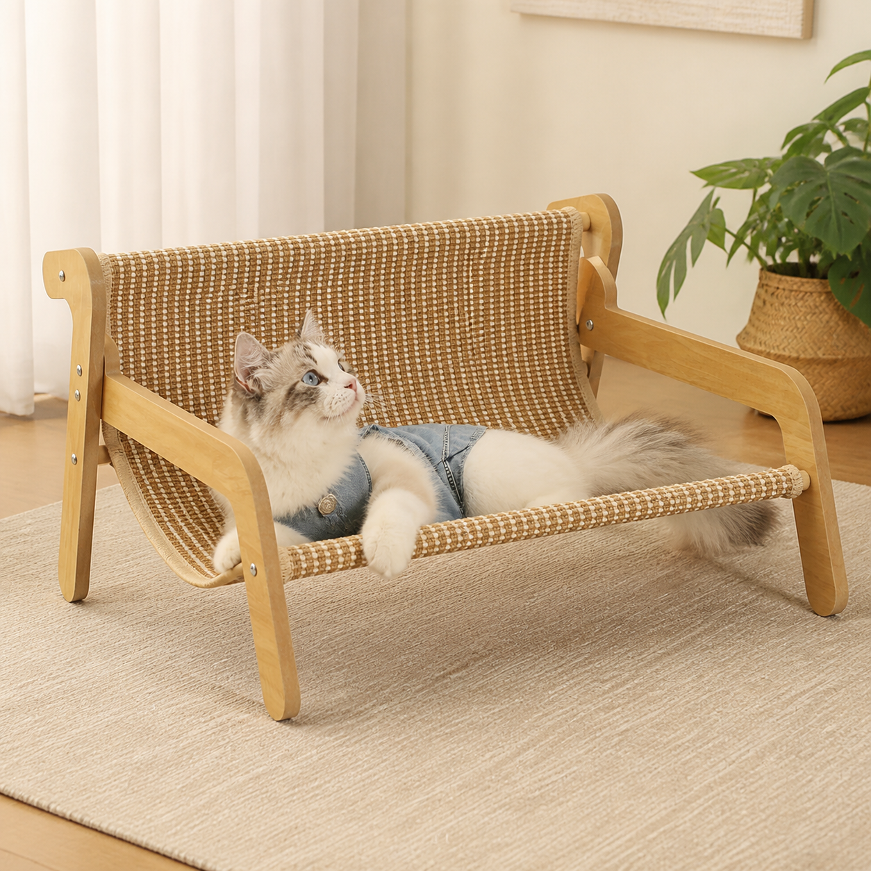 Replacement Mat for Sisal Lounge - Breathable Large Elevated Cat Scratcher Sofa Bed and Durable Scratch Board for Indoor Cats and Furniture Protection