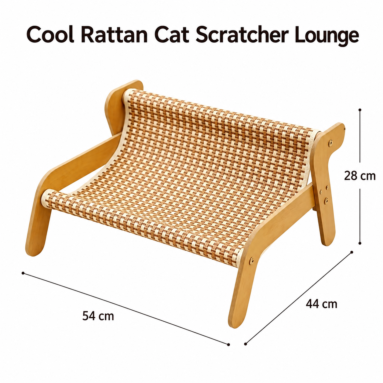 Replacement Mat for Cooling Rattan Woven Lounge - Breathable Large Elevated Cat Scratcher Sofa Bed and Durable Scratch Board for Indoor Cats and Furniture Protection