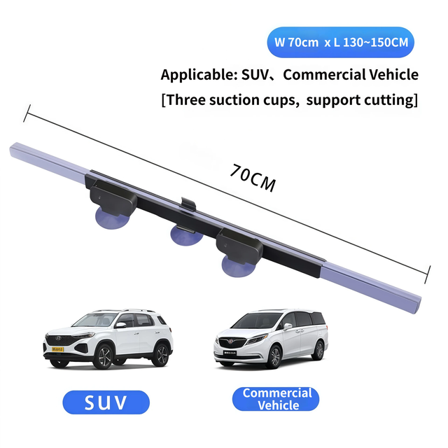 Retractable Car Windscreen Sun Shade with Suction Cup  - Auto Roll Up Heat Reflective Aluminium Film Curtain, Cut to Fit for Universal Vehicles 70 x 130 / 150 cm