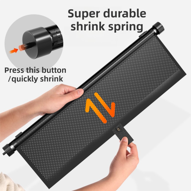 1 Pair Retractable Car Side Window Sun Shade (40 x 45CM) - 6 Layer Vinyl Insulation Reflective Roller Blinds, One Click Auto Rewind, One-Way Privacy, Universal Suction Cup & Velcro Fit