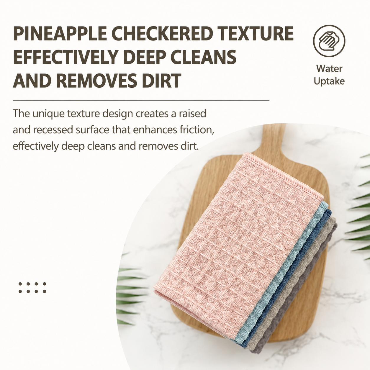 5 Pack Microfibre Waffle Cleaning Rag Set - Super Absorbent Durable Kitchen Lock-Stitched Towel, Reusable Lint-Free Dish Cloth 30x30cm of 5 Colors