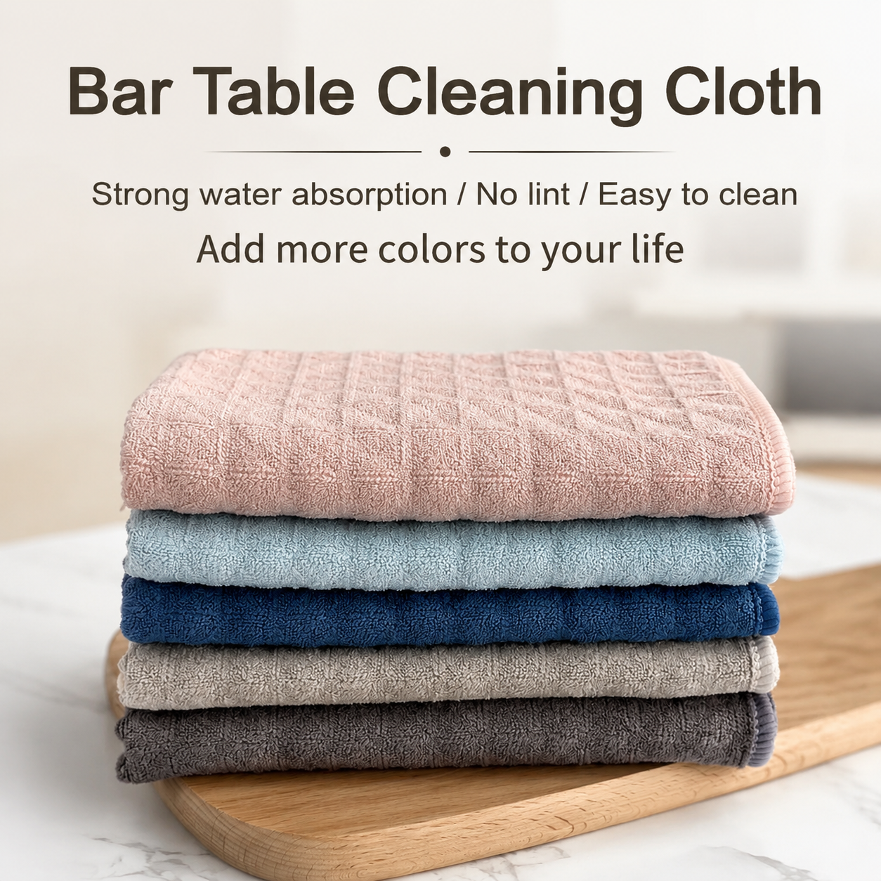 20 Pack Microfibre Waffle Cleaning Rag Set - Super Absorbent Durable Kitchen Lock-Stitched Towel, Reusable Lint-Free Dish Cloth 30x30cm of 5 Colors