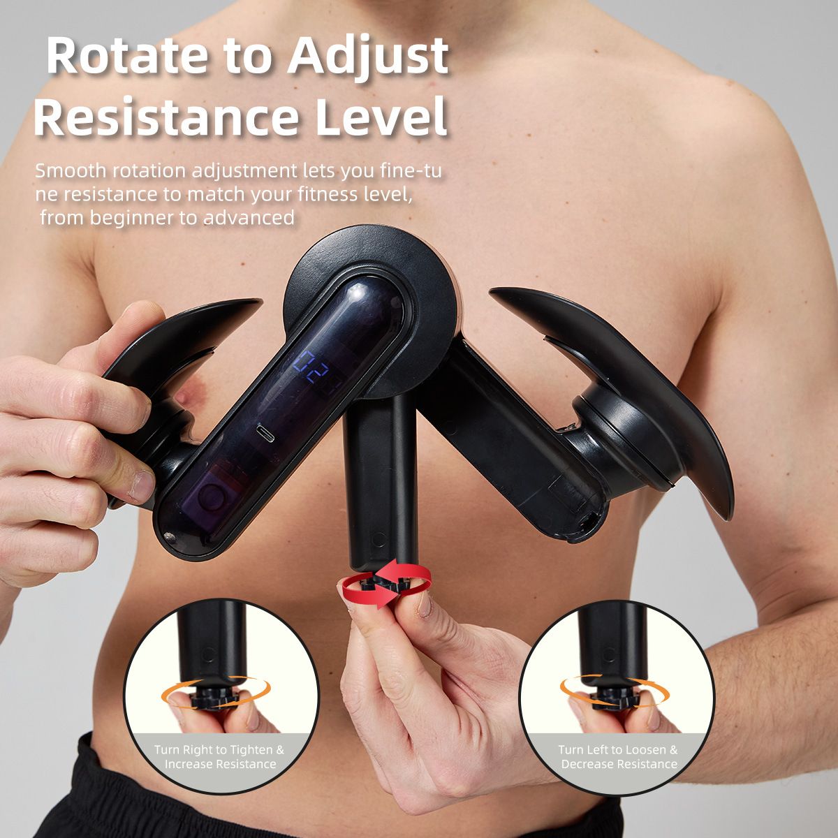 Black Smart Counting Multifunctional Pelvic Floor Muscle Exerciser - 18KG Adjustable Resistance Kegel Thigh Master with Extra Large Rotating Antislip Baffle