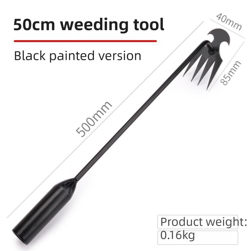 50CM Multifunction Garden Weeding Hoe Tool 2 Pack - Heavy Duty Manganese Steel Root Weeder Hand Hoe Rake with Ergonomic Handle and Double-Ended Hooked Claw Design