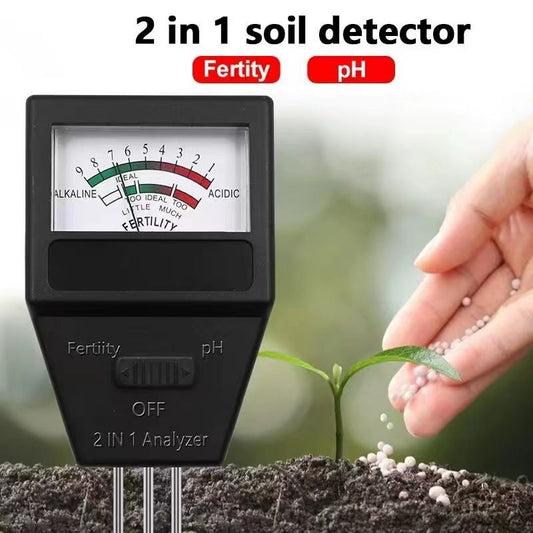 2-in-1 Soil pH and Fertility Tester (2 Pack) - Dual Mode Plant Garden Soil Sensor Meter, Battery-Free Plug and Play