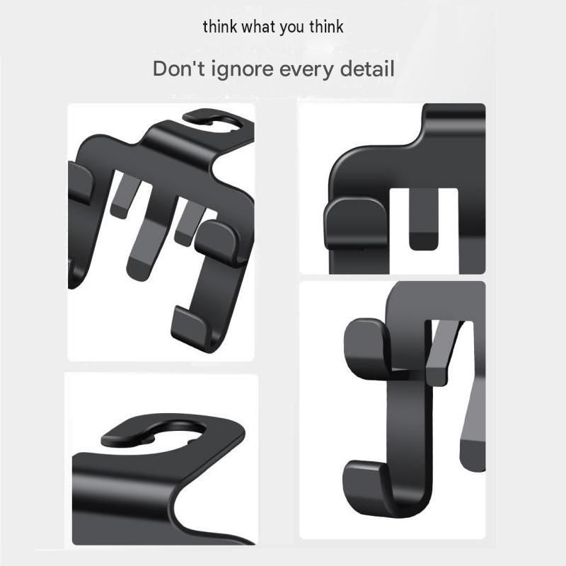 1pcs Multifunctional Car Seat Back Hook and Phone Holder - ABS Material, 4-Hook Design, Space Saving Organizer for Rear Seat Storage and Hands Free Viewing