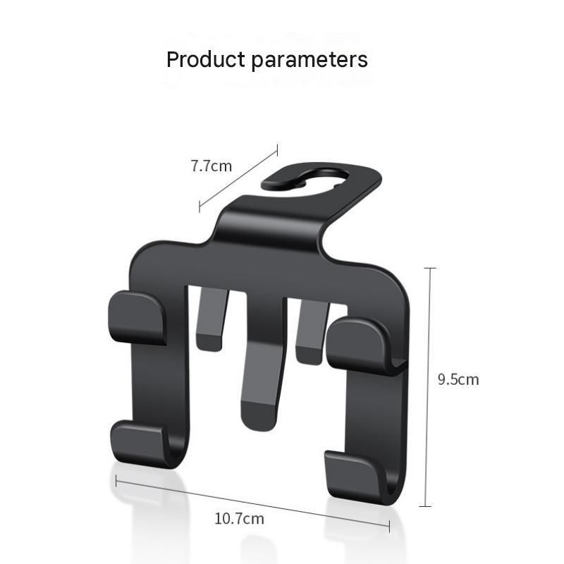 4pcs Multifunctional Car Seat Back Hook and Phone Holder - ABS Material, 4-Hook Design, Space Saving Organizer for Rear Seat Storage and Hands Free Viewing