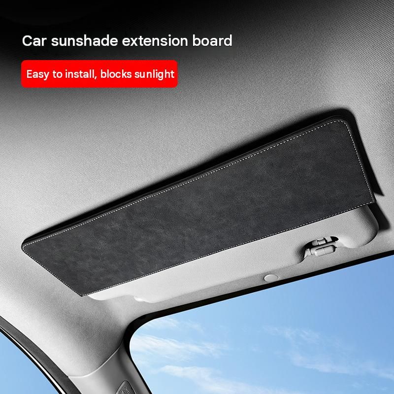 Dark gray Car Sun Visor Extension Panel 38cm x 11.8cm - Glare Reduction, Easy Clip-On Installation, Universal Fit for Cars and SUVs